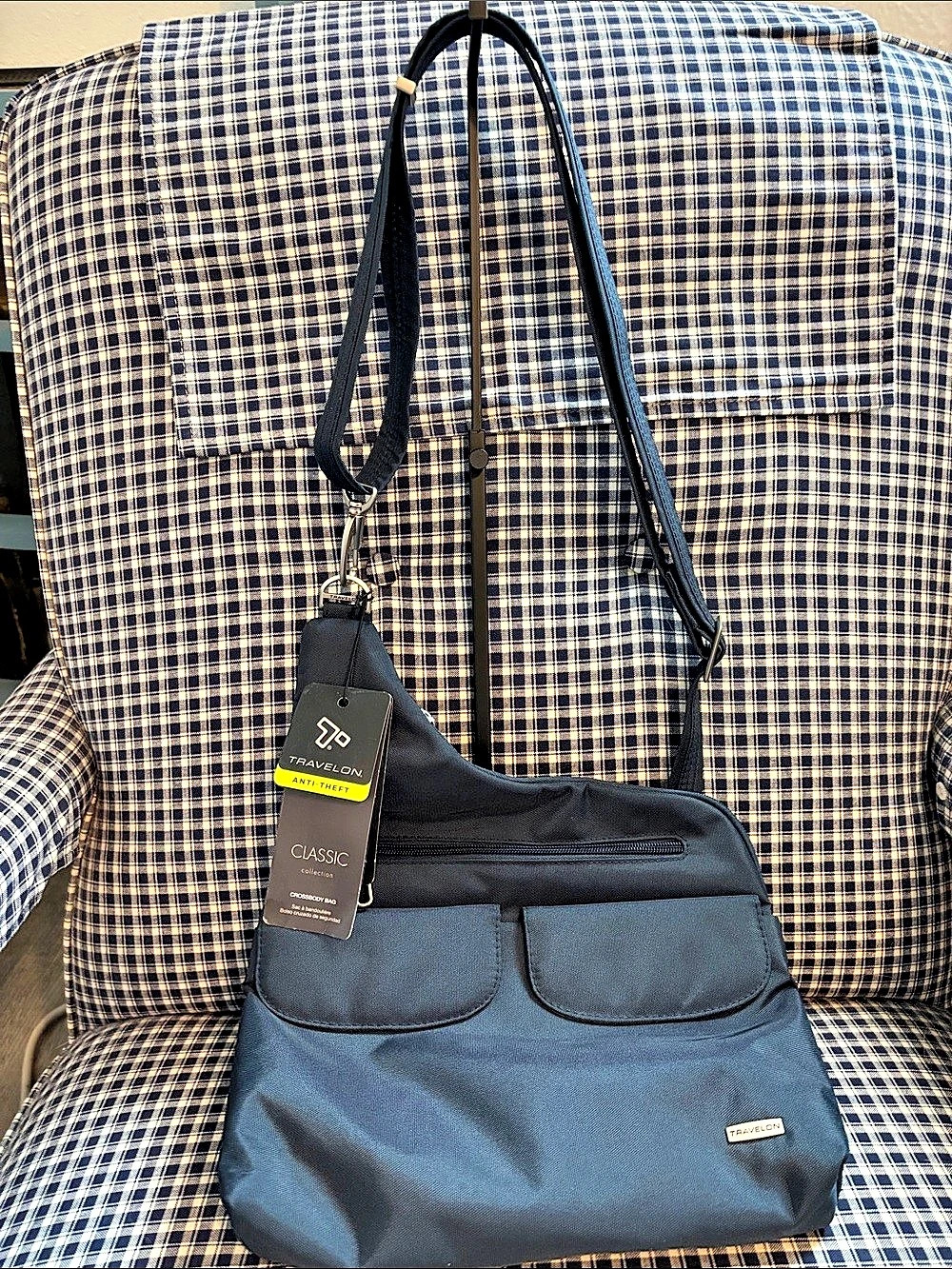 Travelon Shoulder Bag in Blue & Black NWT